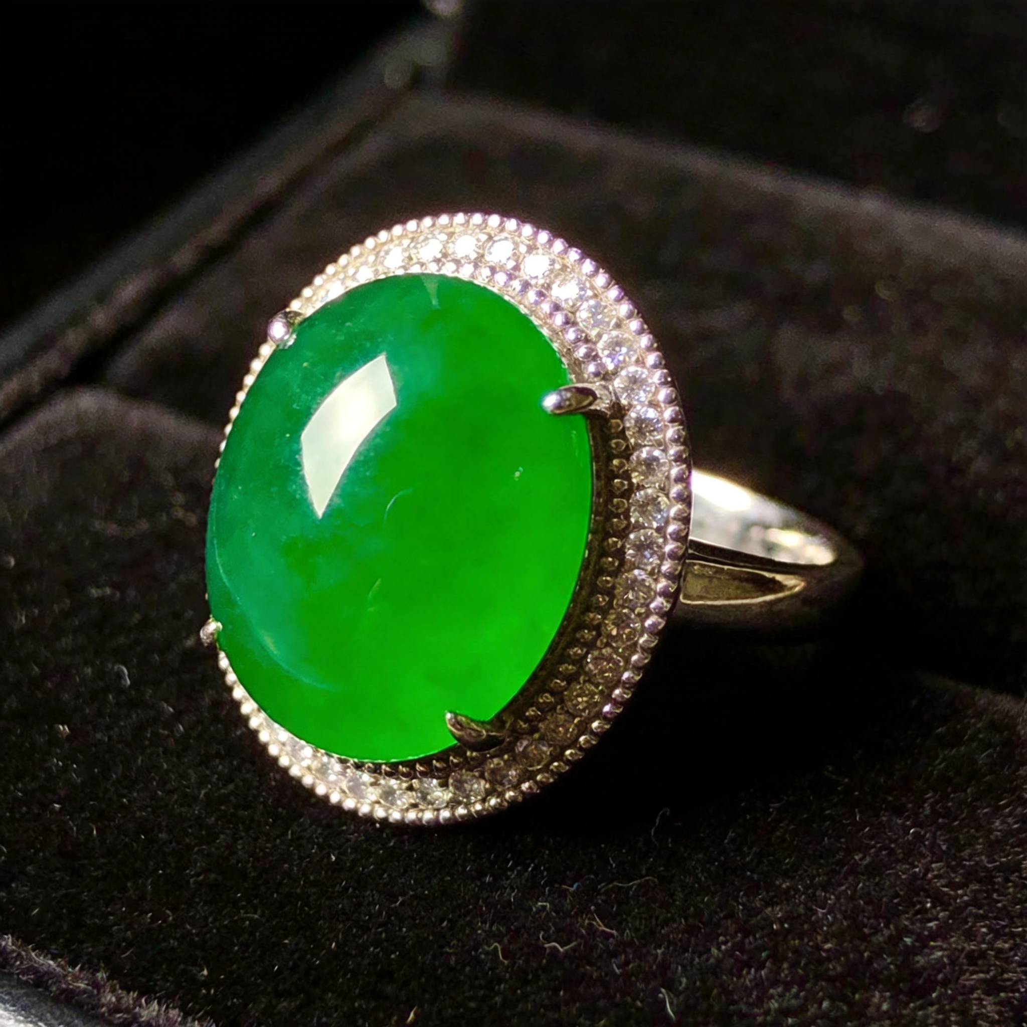 Imperial Jadeite Cabochon Ring